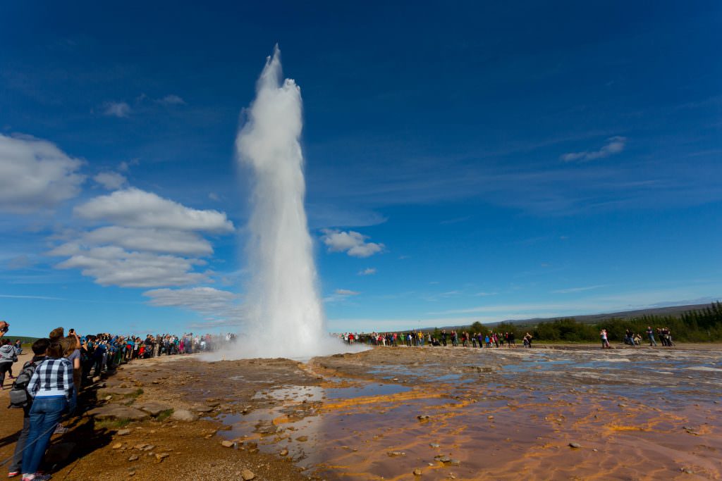 Strokkur near Geysir summer