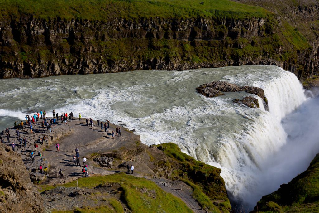 Gullfoss waterfall summer