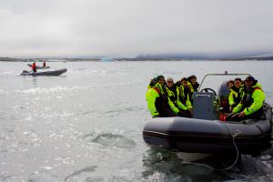rib boat tour in Jökulsárlón glacier lagoon