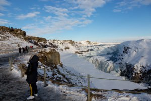 Gullfoss waterfall winter