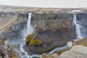 Háifoss waterfall and Granni waterfall
